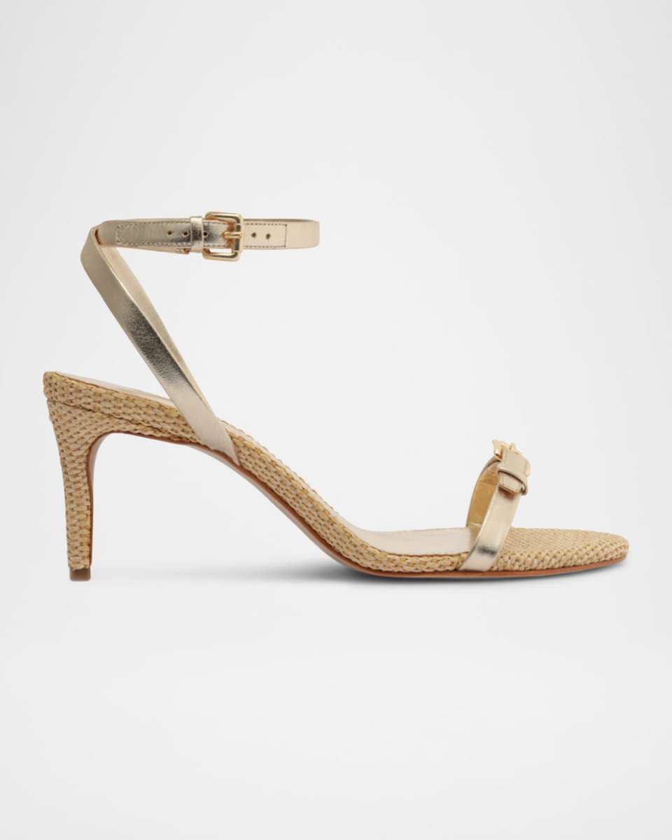 Aurora Metallic Ankle-Strap Sandals